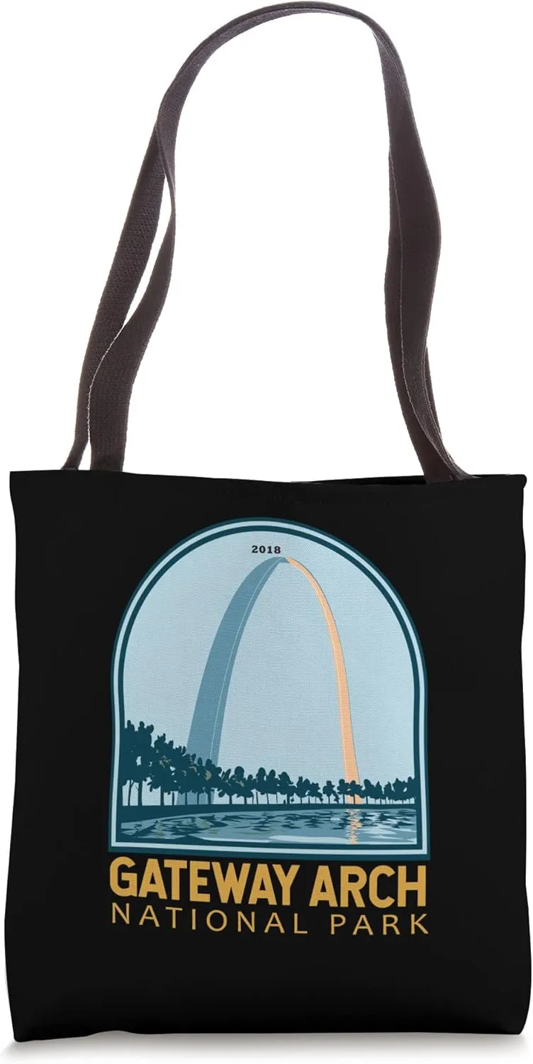 Gateway Arch National Park Emblem Vintage Tote Bag