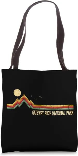 Gateway Arch National Park Vintage Style Mountains Outdoors Tote Bag