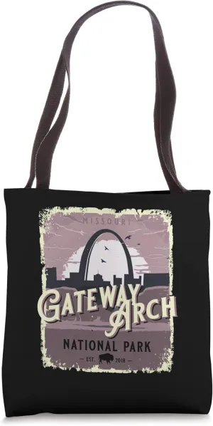 Gateway Arch National Park Vintage Travel Poster Style Tote Bag