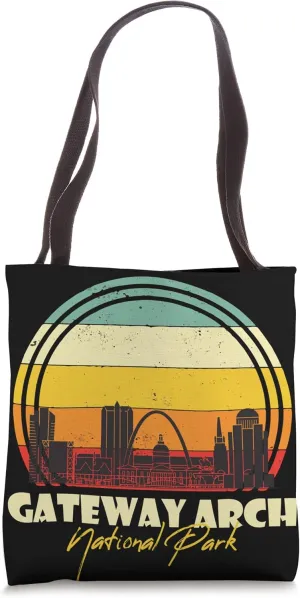 Gateway Arch Retro St Louis National Park Missouri Souvenir Tote Bag