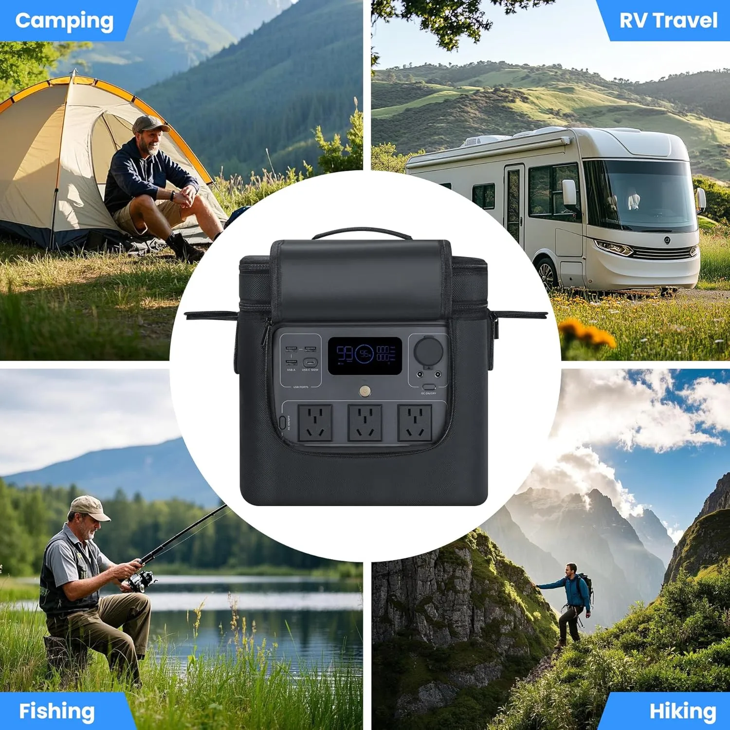 Generator Cover Compatible with ECOFLOW River 2 Pro, Soft Carrying Bag with Side Zipper, Adjustable Shoulder Strap, 11''10.63''9.06'' (Black, For River 2 Pro)