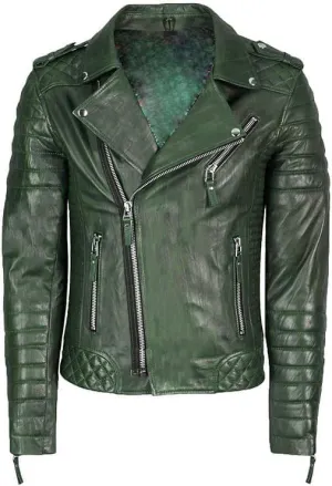 Genuine Lambskin Leather Jackets For Men - Motorcycle Biker Leather Jacket Men