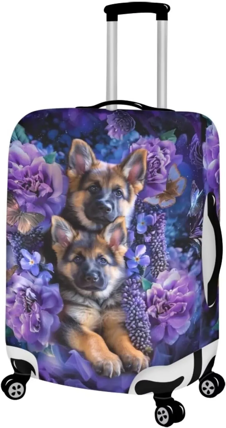 German Shepherd Dog Luggage Covers for Suitcase 25-28 Inch Baggage Covers Dust-Proof Trolley Cover for Business Vacation Travel Accessories Hiking Camping Trip