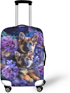 German Shepherd Dog Luggage Covers for Suitcase 25-28 Inch Baggage Covers Dust-Proof Trolley Cover for Business Vacation Travel Accessories Hiking Camping Trip