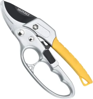 Germany Pruning Shears, Arthritis Weak Hand Snips, Work 3 Times Easier, 1-Inch Cut Capacity Garden Clippers, Ergonomic handle, Rust resistant, high strength steel, Sharp
