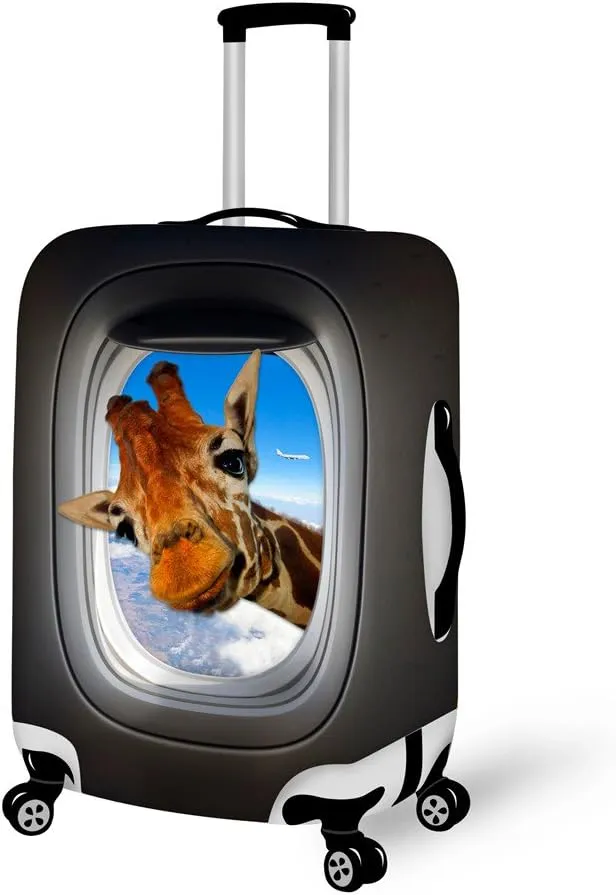 Giraffe Funny Travel Luggage Cover Anti-scratch Dust-Proof Baggage Suitcase Protector Fits 22-25 Inch Luggage