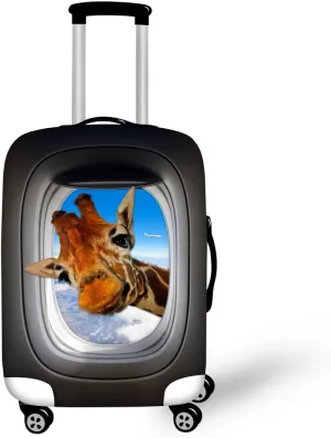 Giraffe Funny Travel Luggage Cover Anti-scratch Dust-Proof Baggage Suitcase Protector Fits 22-25 Inch Luggage