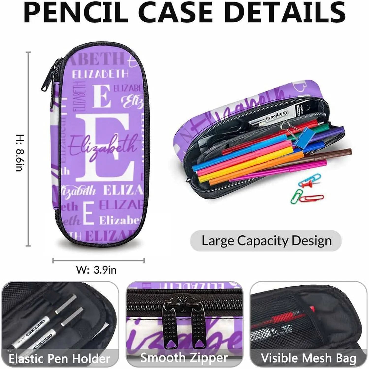 Girls School Backpacks, Set of 3 Kids Backpack for Students, Personalized Name Bookbag with Lunch Box for Travel, Camping, Casual Bookbag with Pencil Case Matching Combo for Kindergarten Preschool