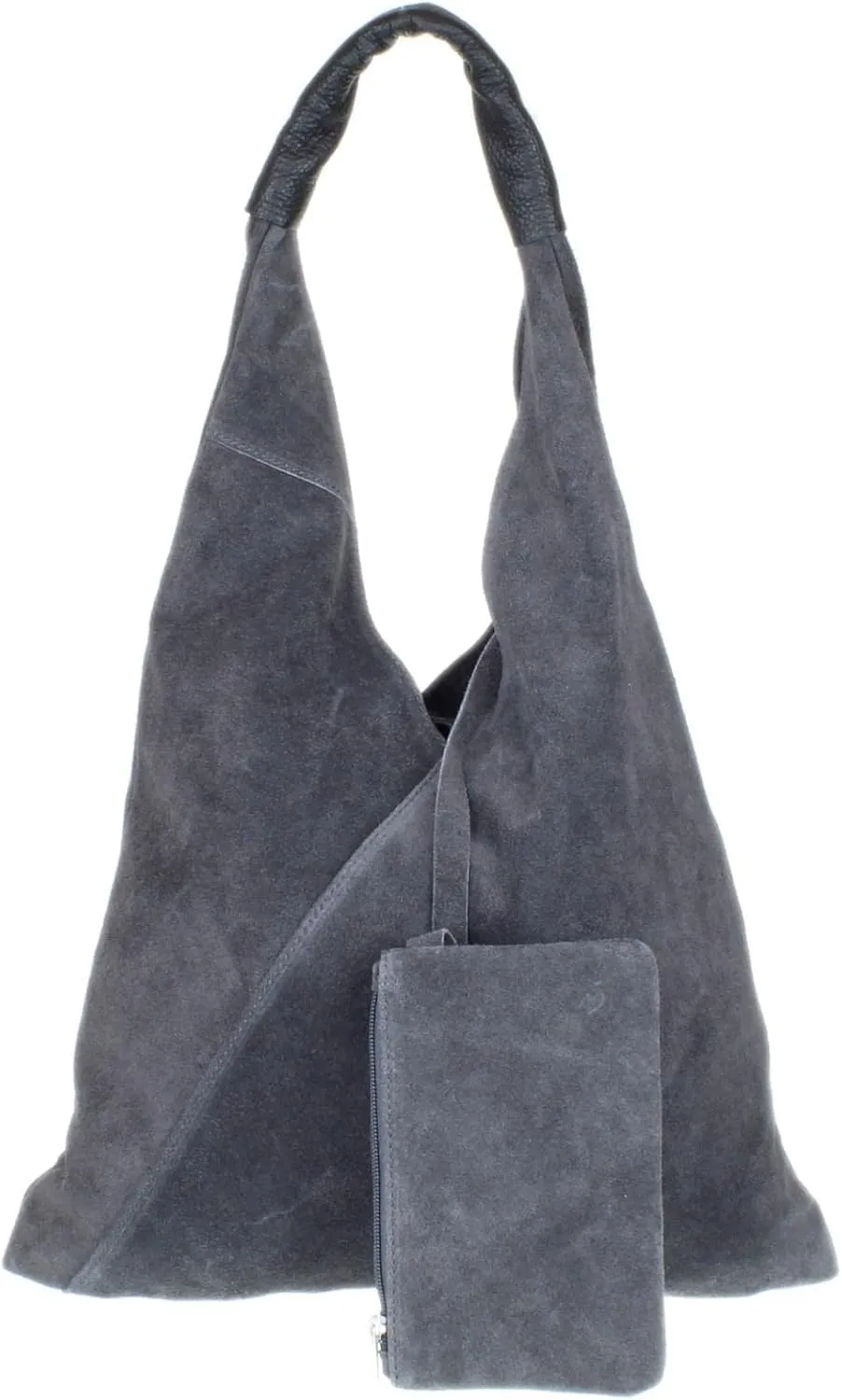 Girly HandBags Womens Italian Genuine Suede V Shape Small Top Handle Bag