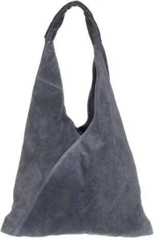 Girly HandBags Womens Italian Genuine Suede V Shape Small Top Handle Bag