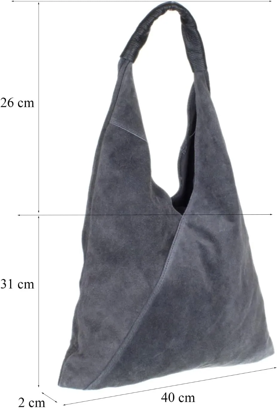 Girly HandBags Womens Italian Genuine Suede V Shape Small Top Handle Bag