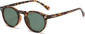 Gleyemor Vintage Polarized Sunglasses for Men Round Sunglasses UV400 Protection Retro Hand-crafted Acetate Frame