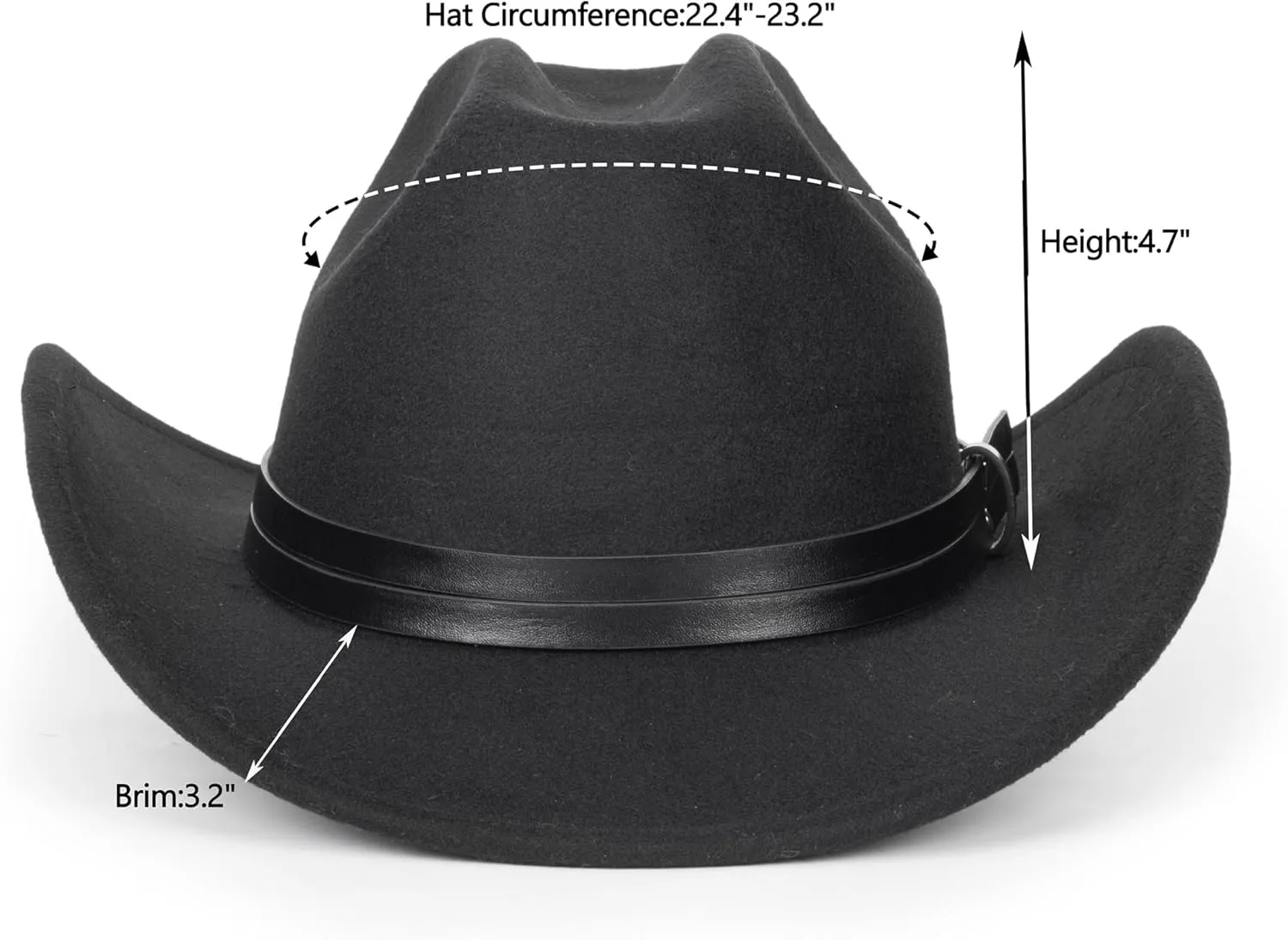 Glitter Silver Black Cowboy Hats for Women - Western Sparkly Rhinestone Cowgirl Hat for Ladies Size M-L
