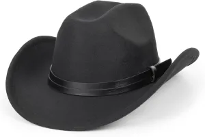 Glitter Silver Black Cowboy Hats for Women - Western Sparkly Rhinestone Cowgirl Hat for Ladies Size M-L