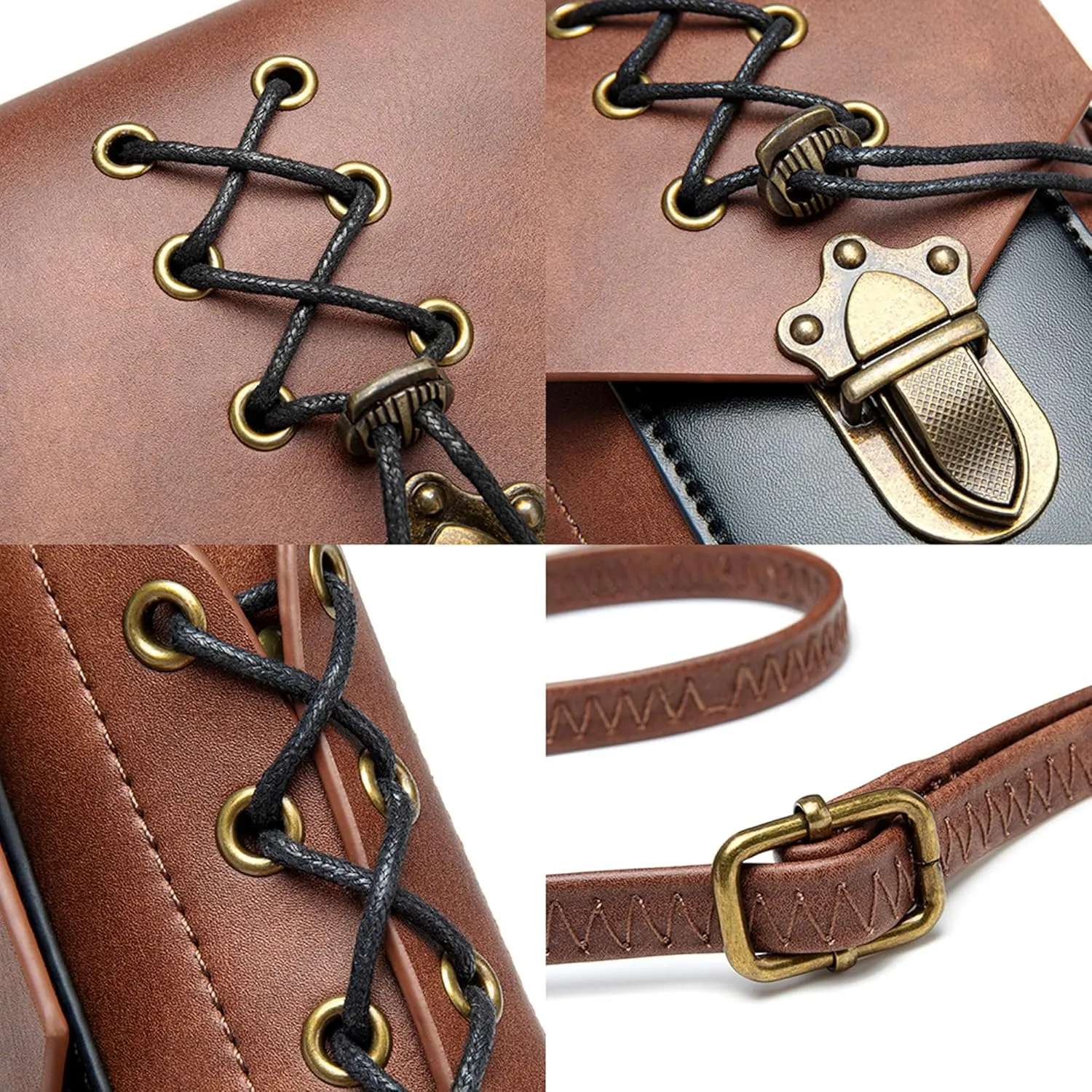 Gothic Owl Crossbody Bag Renaissance Accessories Shoulder Bag Steampunk Belt Pouch Women Cute Cell Phone Novelty Purse
