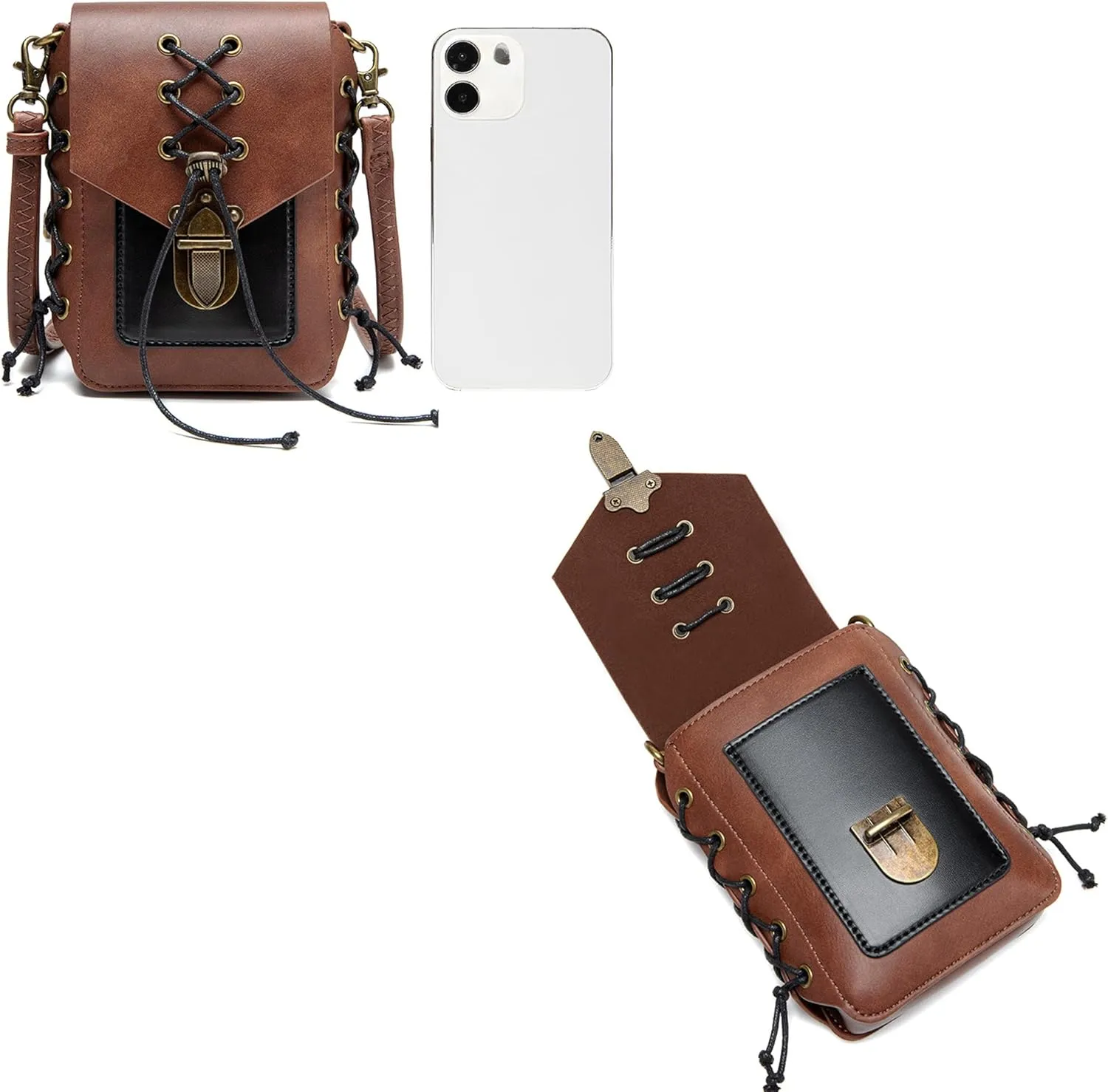 Gothic Owl Crossbody Bag Renaissance Accessories Shoulder Bag Steampunk Belt Pouch Women Cute Cell Phone Novelty Purse
