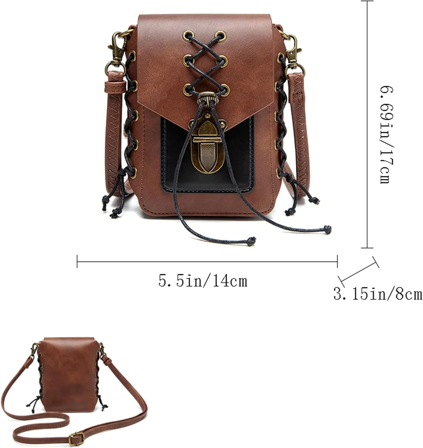 Gothic Owl Crossbody Bag Renaissance Accessories Shoulder Bag Steampunk Belt Pouch Women Cute Cell Phone Novelty Purse
