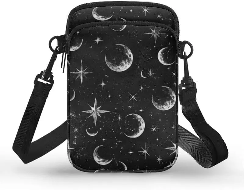 Gothic Small Crossbody Bag for Women Lightweight Cell Phone Purse, Bloody Rose Shoulder Wallet with Zipper Pocket