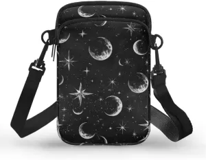 Gothic Small Crossbody Bag for Women Lightweight Cell Phone Purse, Bloody Rose Shoulder Wallet with Zipper Pocket