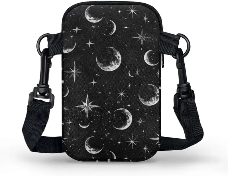 Gothic Small Crossbody Bag for Women Lightweight Cell Phone Purse, Bloody Rose Shoulder Wallet with Zipper Pocket