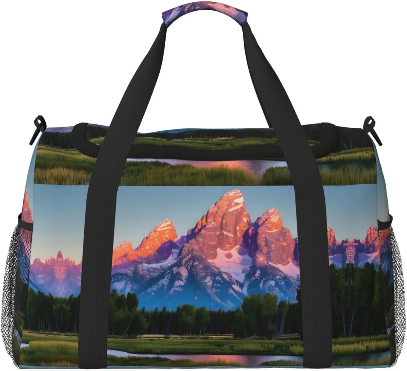 grand teton national park print Carry on Bag Underseat Personal Item Bag Travel Duffel Bag Gym Carry On Sports Bag