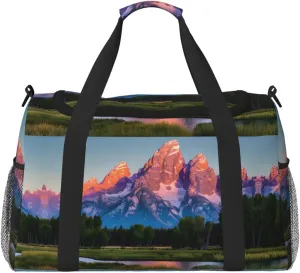 grand teton national park print Carry on Bag Underseat Personal Item Bag Travel Duffel Bag Gym Carry On Sports Bag