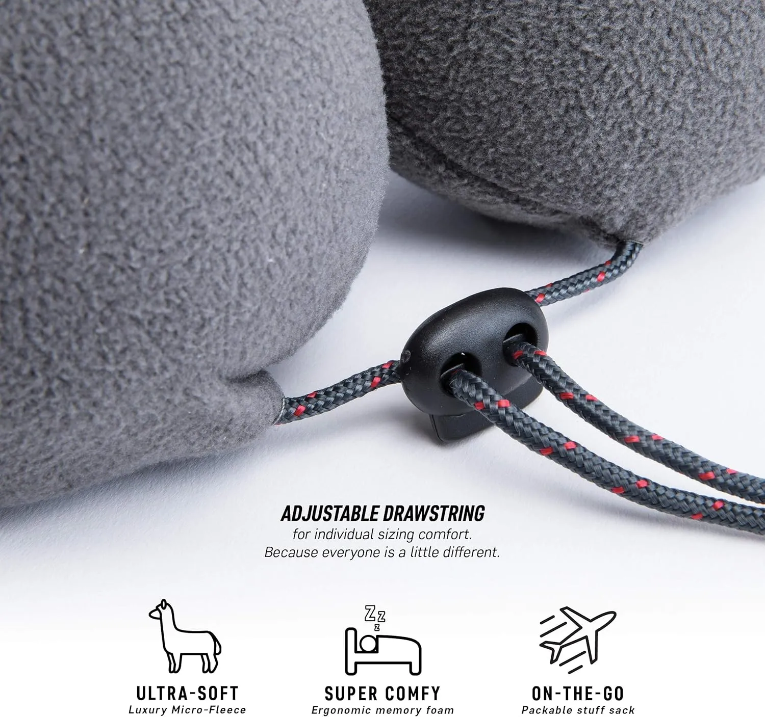 GRAND TRUNK Hooded Travel Pillow - Memory Foam Neck Support with Light-Blocking Hood & Compact Carry Bag