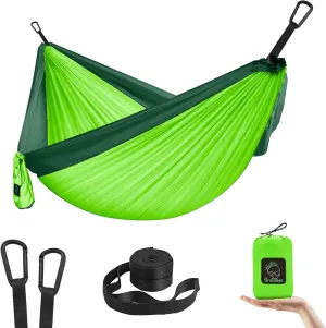Grassman Kids Small Hammock for Camping Portable Hammock for Child Girls Boys Ultralight Backpack Mini Hammocks with Straps Green