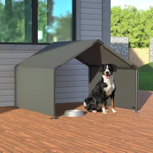 Gray Portable Dog Shade Shelter Water Resistant Pet Tent for Outdoor Garden Patio Backyard Sun Protection Ventilated Canopy
