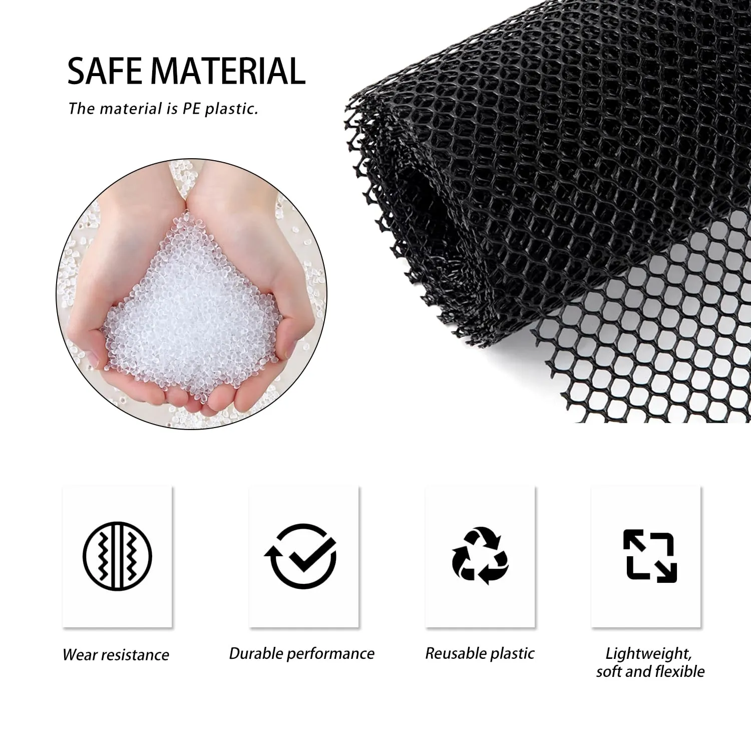 Green Plastic Wire Mesh Fence 15.7IN x 26FT Roll - Durable Plastic Chicken Wire Mesh - Ideal for Poultry, Dogs, Cats, Snake Barrier & Gardening