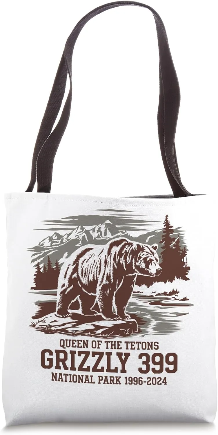 Grizzly 399 National Park Preserve, Queen of the Tetons Tote Bag
