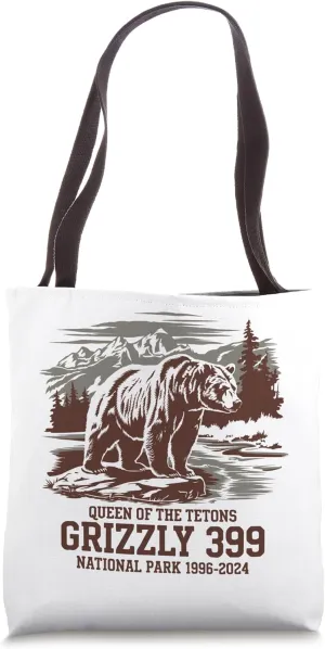 Grizzly 399 National Park Preserve, Queen of the Tetons Tote Bag