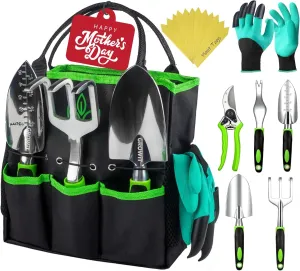 GROWIT Treasured Gifts for Mom - Heavy Duty Gardening Tools - 22-Piece Gardening Gifts for Women, Mom, Men - Durable, Ergonomic Garden Tool Set