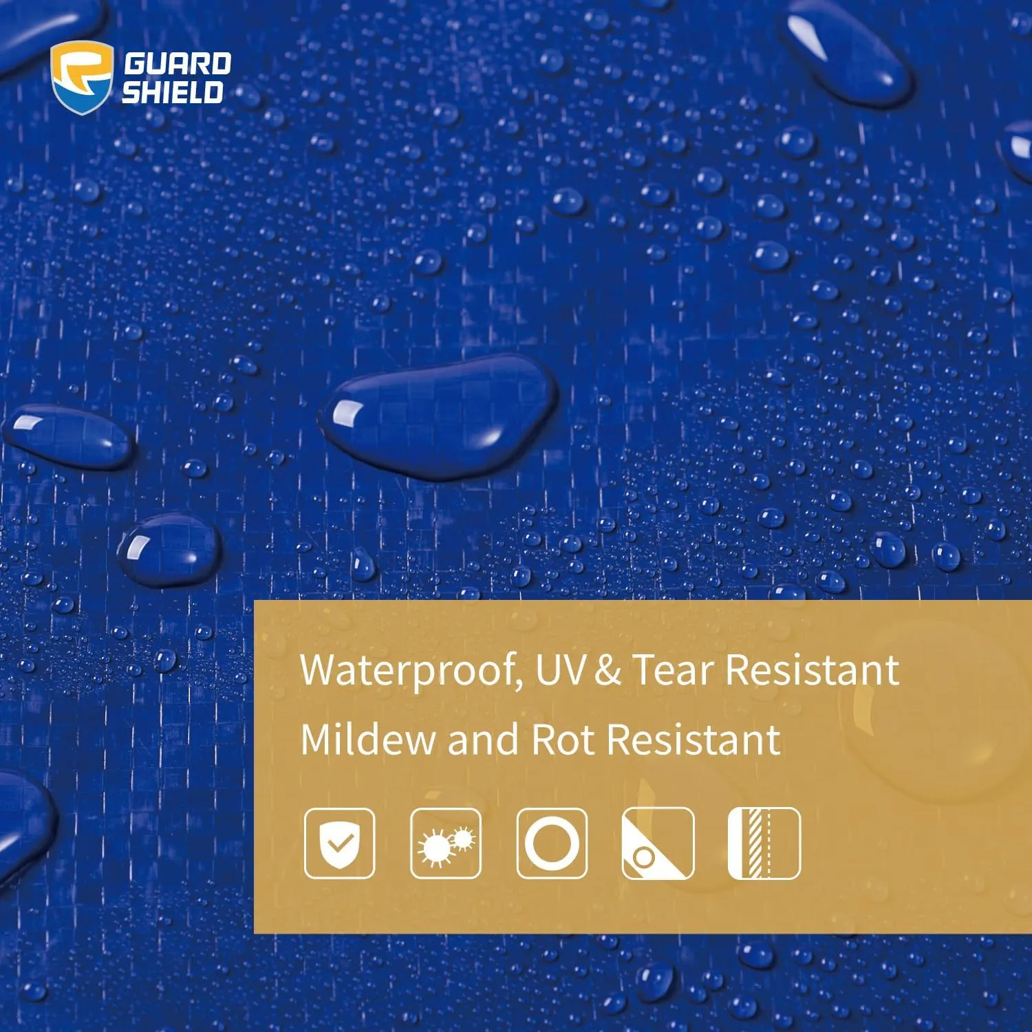 GUARD SHIELD Camping Tarp Waterproof Blue/Silver 12x20 Feet Multi Purpose Rain Tarps Tent Cover Ourdoor 8mil