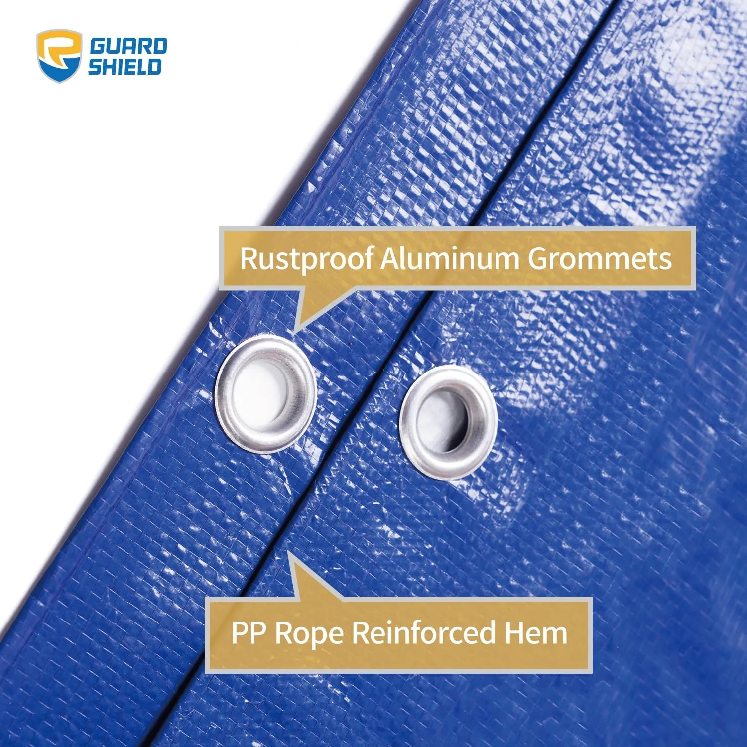 GUARD SHIELD Camping Tarp Waterproof Blue/Silver 12x20 Feet Multi Purpose Rain Tarps Tent Cover Ourdoor 8mil