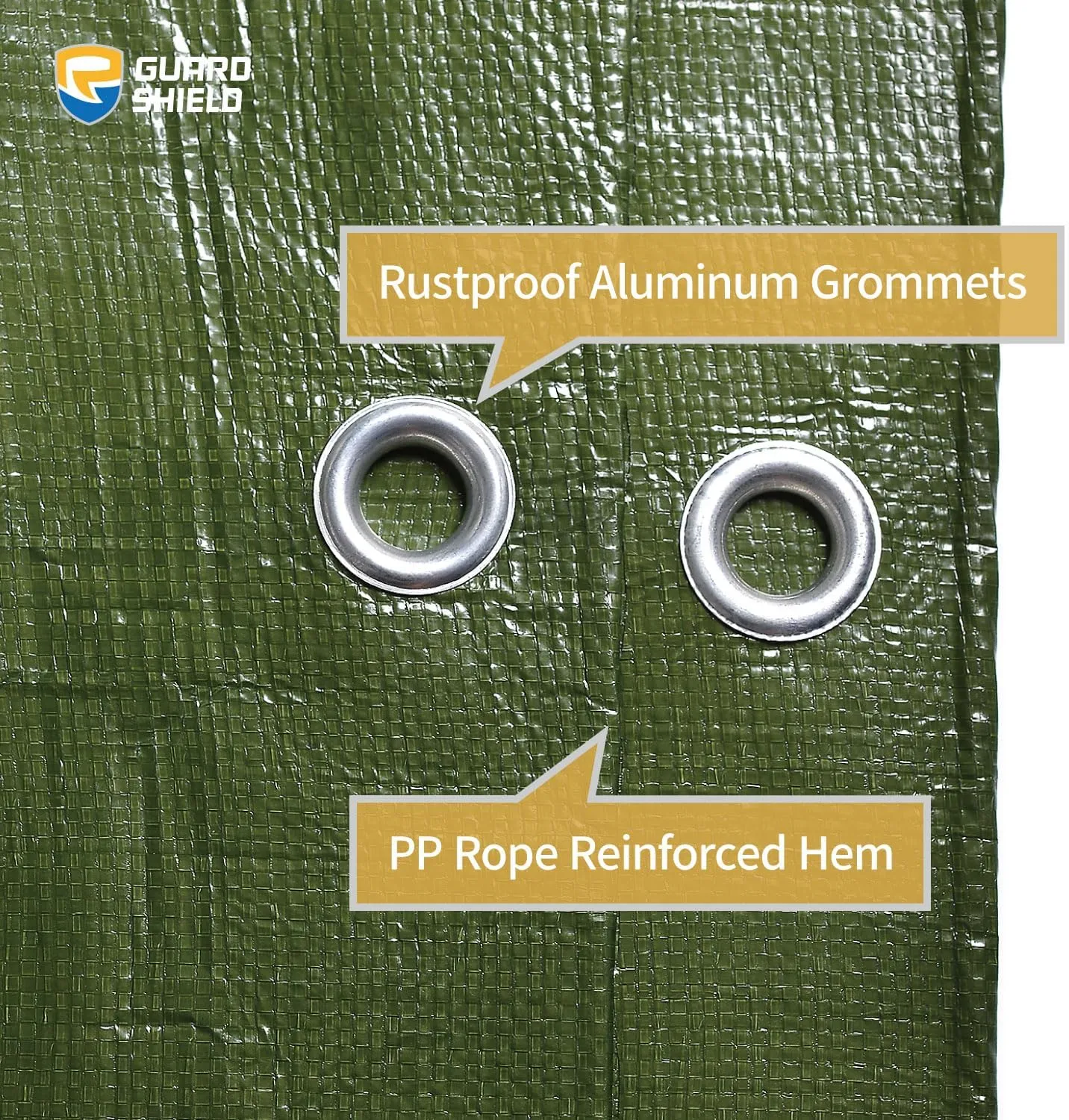 GUARD SHIELD Tarp Green Tarps Heavy Duty Waterproof 16x16 Feet Extra Large Outdoor Tarp Cover 12mil
