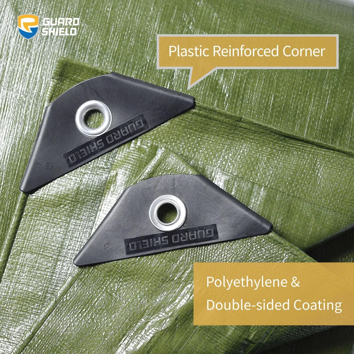 GUARD SHIELD Tarp Green Tarps Heavy Duty Waterproof 16x16 Feet Extra Large Outdoor Tarp Cover 12mil