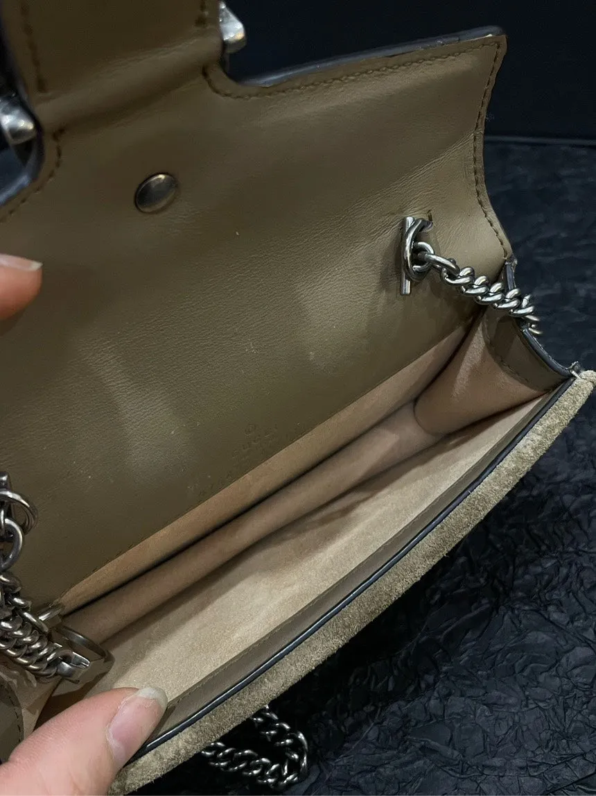 Gucci Supermini Monogram Dionysus Beige Crossbody Bag