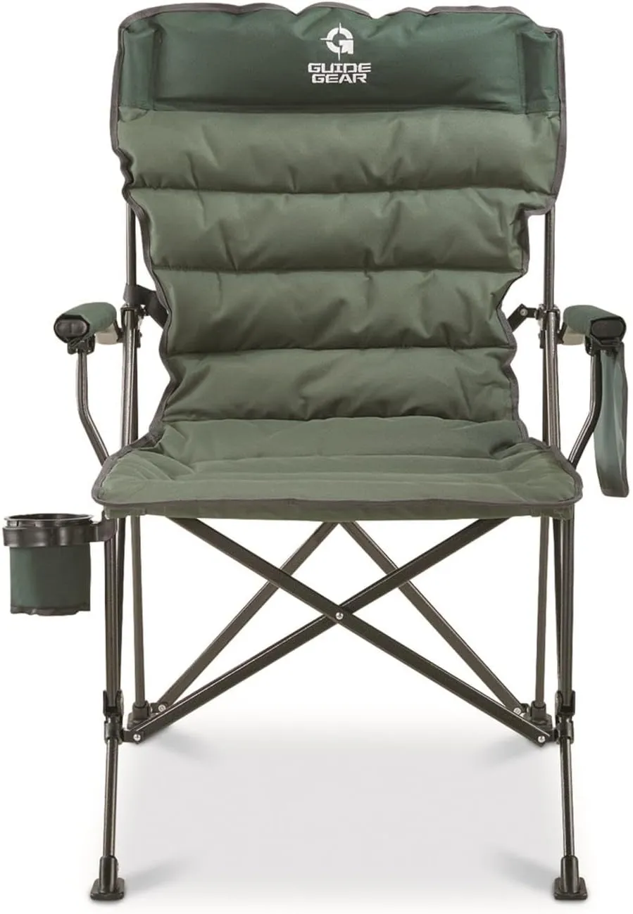 Guide Gear Oversized XL Comfort Padded Mammoth Camping Chair; Includes Carry Bag, Portable, Folding, Large Camp Lounge Chairs for Outdoor, Adults, Men and Women, Heavy-Duty 500-Pound Capacity