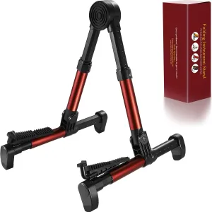 Guitar Stand for Acoustic/Electric/Classical Guitars and Violin, Ukulele, Bass, Banjo - Folding, Portable and Lightweight - for Concert & Travel