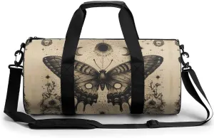 Gym Bag for Men Women Lightweight Sports Duffle Bag with Multiple Compartments Cylindrical Gym Bag for Fitness Travel And Outdoor Activities Ater Resistant Yoga Bag Training Bag Celestial Butterfly