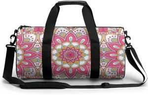 Gym Bag for Men Women Lightweight Sports Duffle Bag with Multiple Compartments Cylindrical Gym Bag for Fitness Travel And Outdoor Activities Ater Resistant Yoga Bag Training Bag Floral Paisley