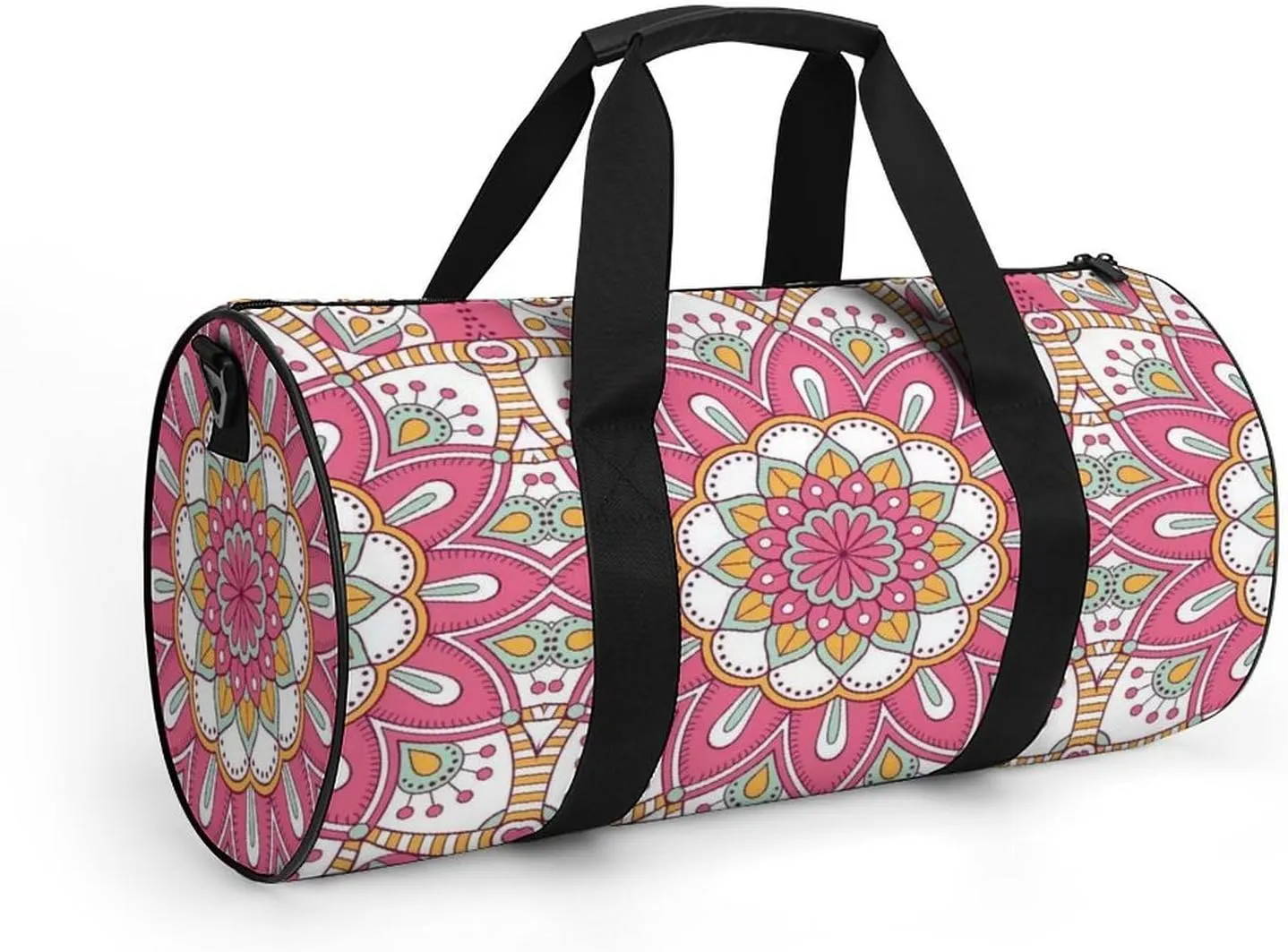 Gym Bag for Men Women Lightweight Sports Duffle Bag with Multiple Compartments Cylindrical Gym Bag for Fitness Travel And Outdoor Activities Ater Resistant Yoga Bag Training Bag Floral Paisley