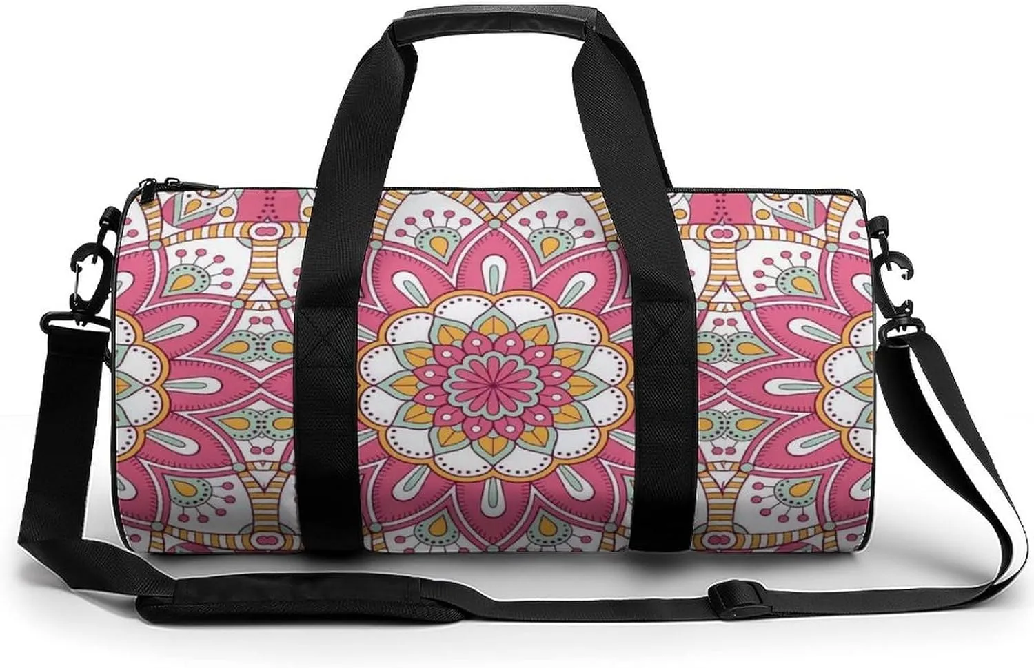Gym Bag for Men Women Lightweight Sports Duffle Bag with Multiple Compartments Cylindrical Gym Bag for Fitness Travel And Outdoor Activities Ater Resistant Yoga Bag Training Bag Floral Paisley