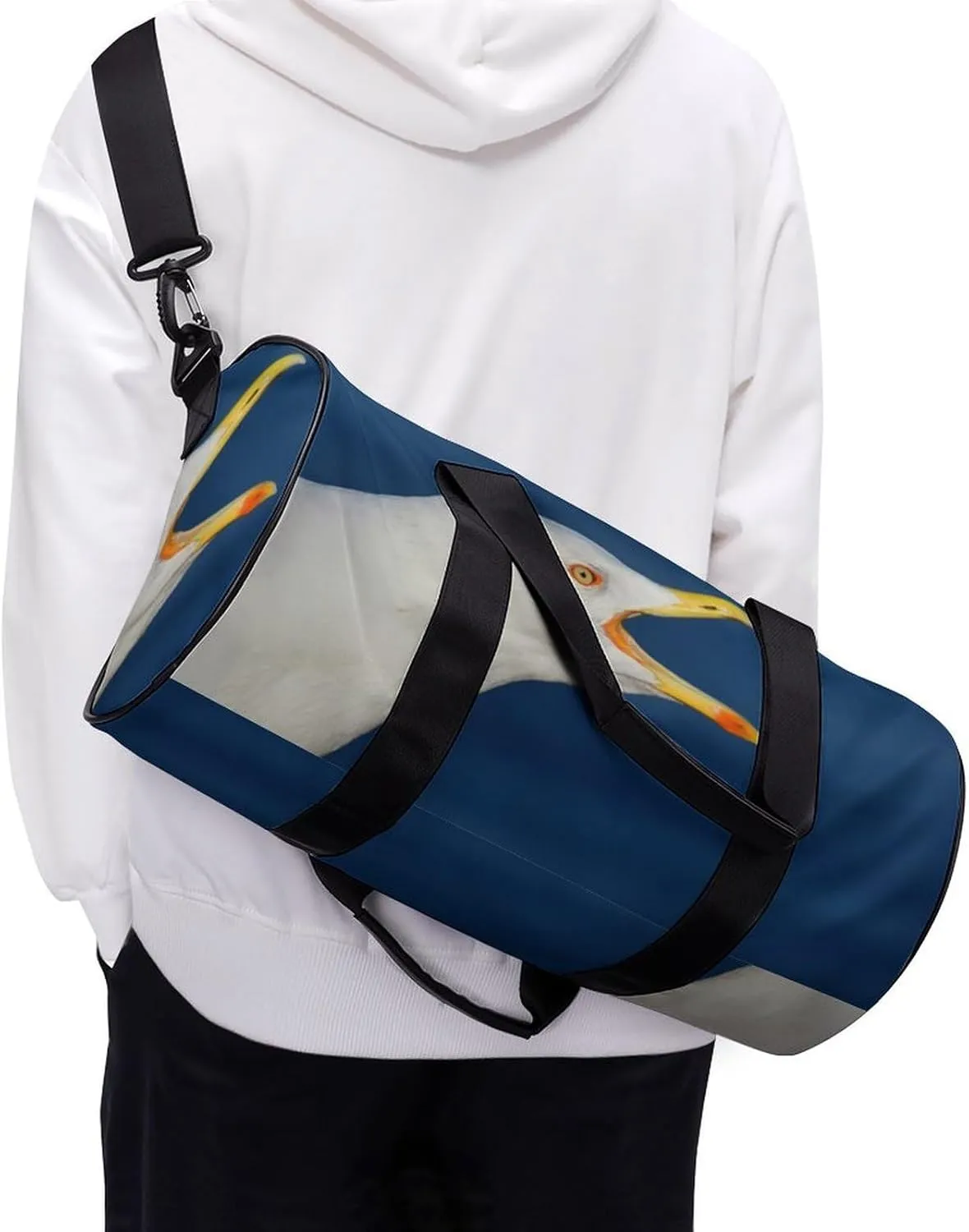 Gym Bag for Men Women Lightweight Sports Duffle Bag with Multiple Compartments Cylindrical Gym Bag for Fitness Travel And Outdoor Activities Ater Resistant Yoga Bag Training Bag Gull