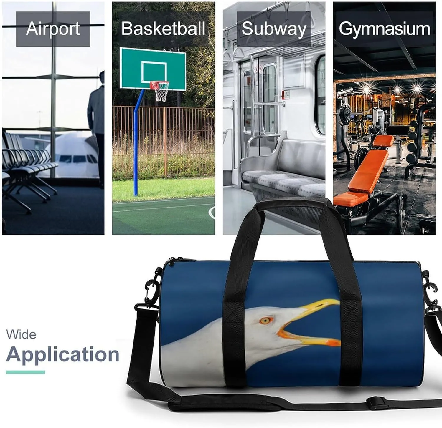Gym Bag for Men Women Lightweight Sports Duffle Bag with Multiple Compartments Cylindrical Gym Bag for Fitness Travel And Outdoor Activities Ater Resistant Yoga Bag Training Bag Gull