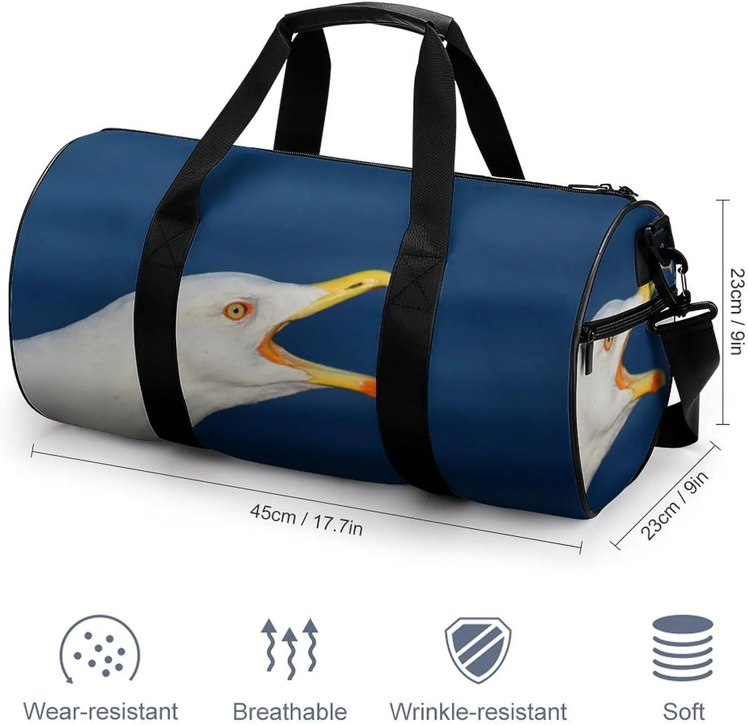 Gym Bag for Men Women Lightweight Sports Duffle Bag with Multiple Compartments Cylindrical Gym Bag for Fitness Travel And Outdoor Activities Ater Resistant Yoga Bag Training Bag Gull