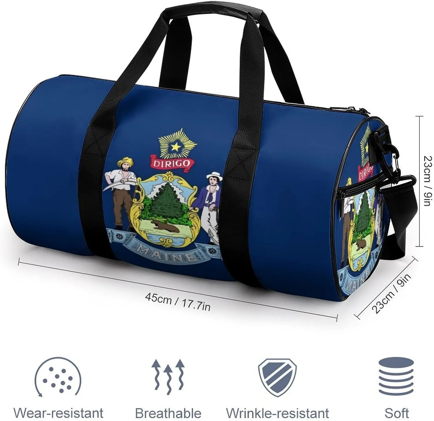 Gym Bag for Men Women Lightweight Sports Duffle Bag with Multiple Compartments Cylindrical Gym Bag for Fitness Travel And Outdoor Activities Ater Resistant Yoga Bag Training Bag Maine Crest