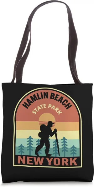 Hamlin Beach State Park New York Retro Hiking Tote Bag