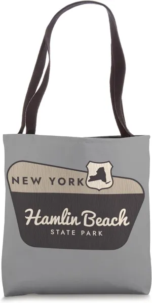 Hamlin Beach State Park New York Welcome Sign Vacation Tote Bag